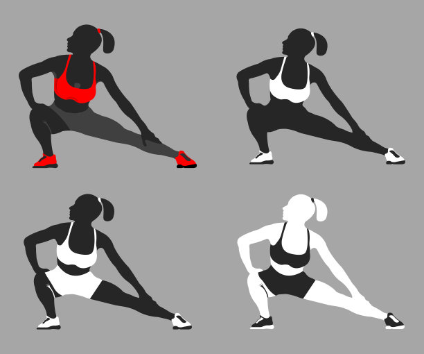 套装的女人fit姿势标志和图标运动图片下载