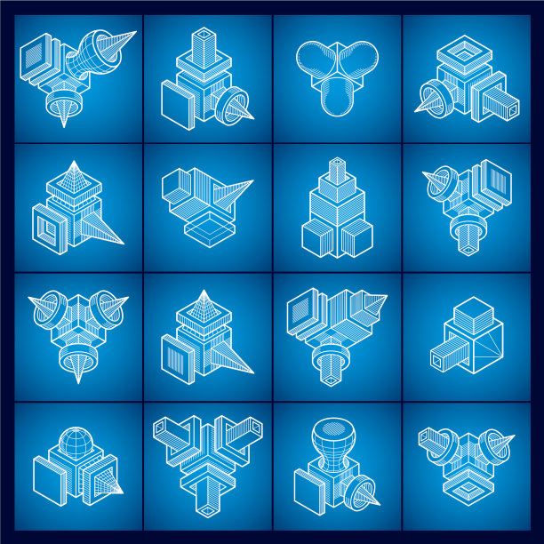 抽象结构等距设计集图片下载