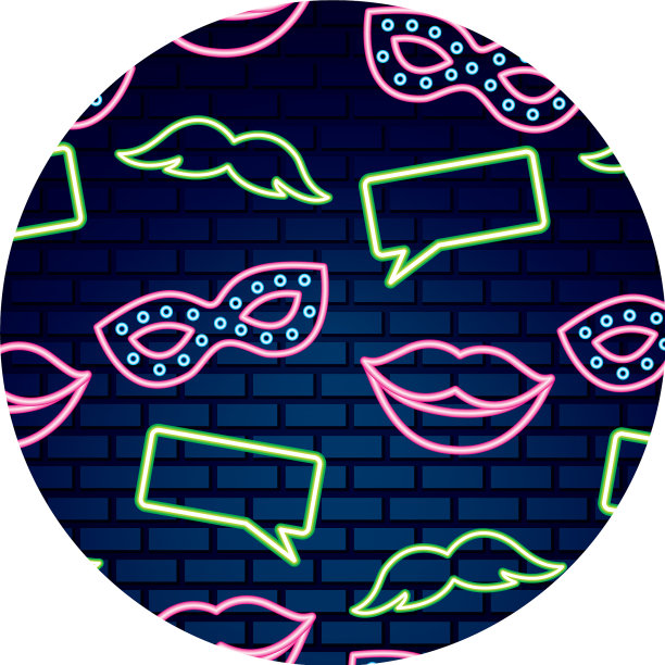 党唇唇唇唇唇霓虹砖墙图片下载