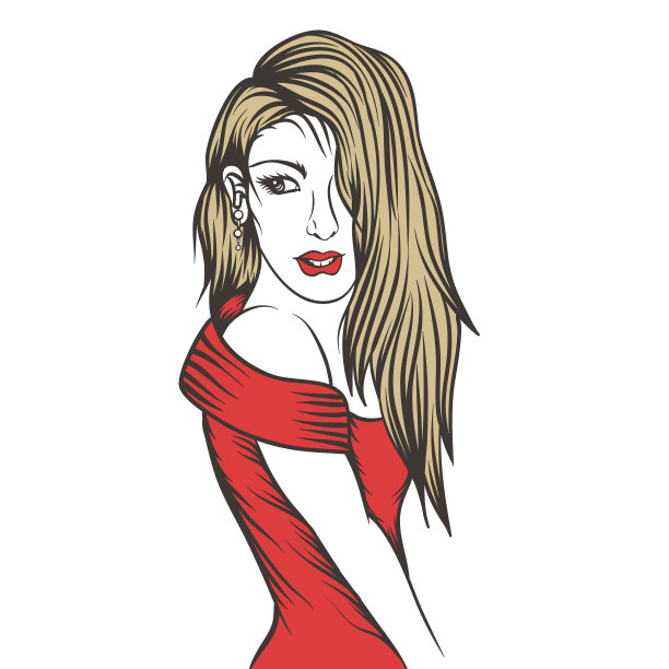 女人穿着红裙子图片下载