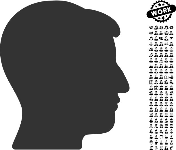 男人头图标与专业奖金图片下载