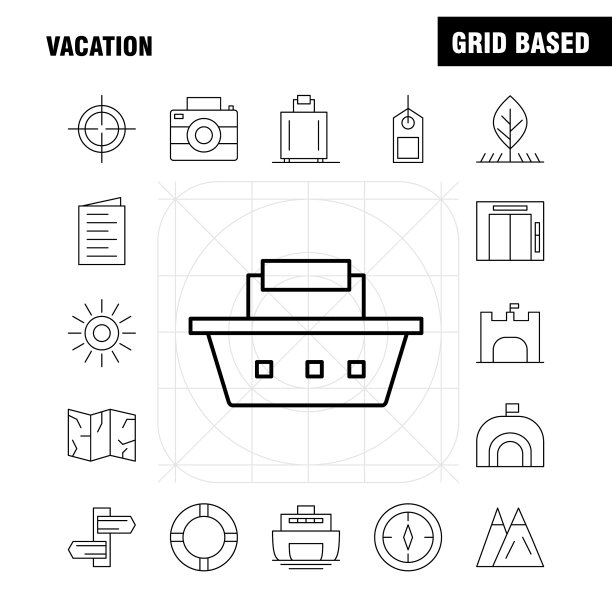 度假线图标设置的信息图形移动图片下载
