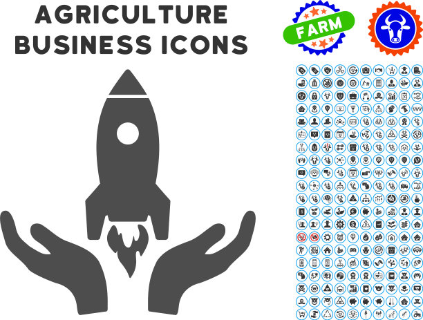 火箭启动图标与农业设置图片下载