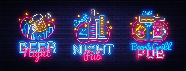 大设霓虹招牌主题啤酒酒吧霓虹图片下载