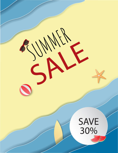 夏季销售背景与沙滩和沙子图片下载