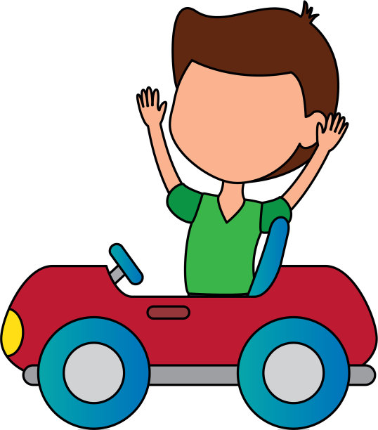 小男孩在小手推车玩具图标图片下载