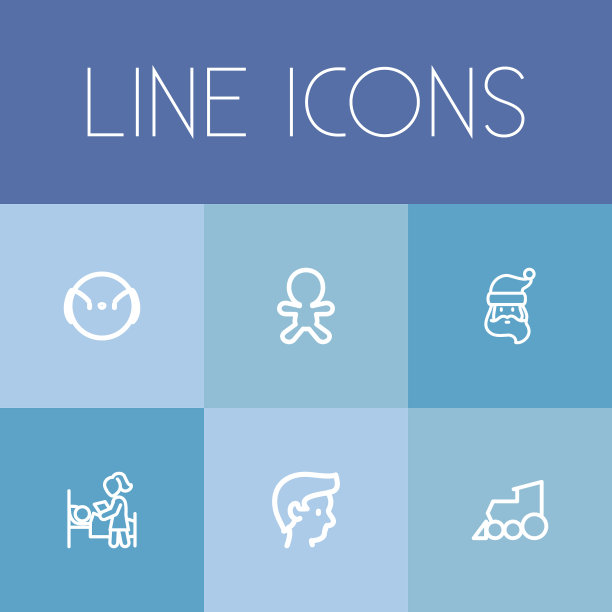 一组6可编辑的亲戚轮廓图标图片下载