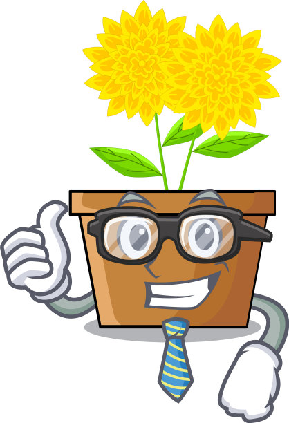 商人大丽花孤立在漫画中图片下载