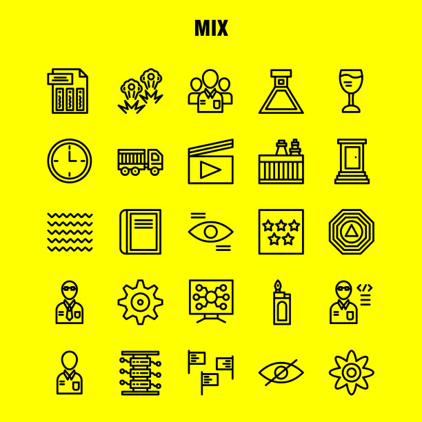 混合线图标设置为信息图形移动uxui图片下载