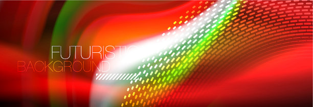 流体色霓虹波线背景霓虹图片下载