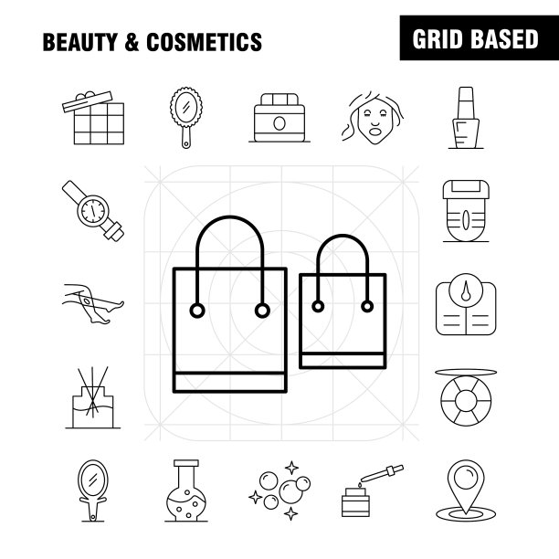 美容和化妆品系列图标设置图片下载