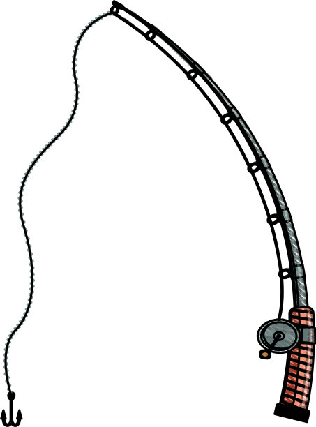 用彩色铅笔勾勒出鱼竿的轮廓图片下载