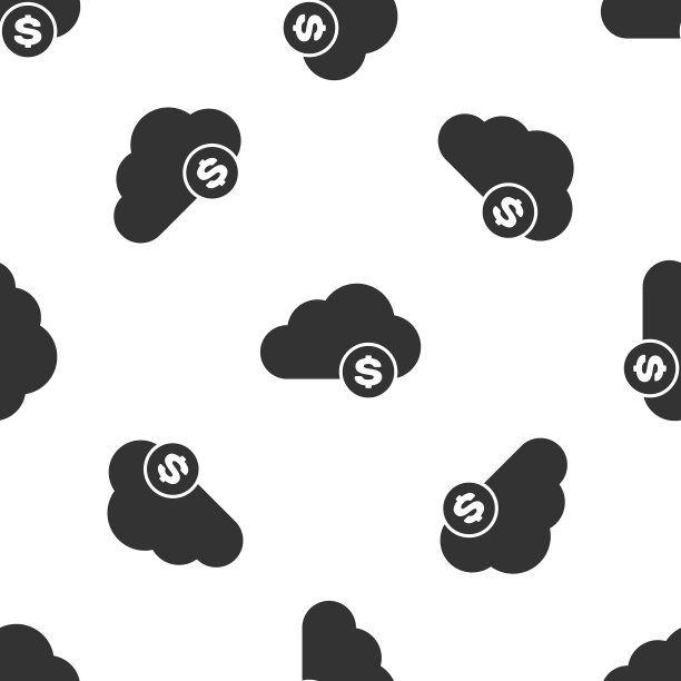 灰色加密货币云采矿图标孤立图片下载