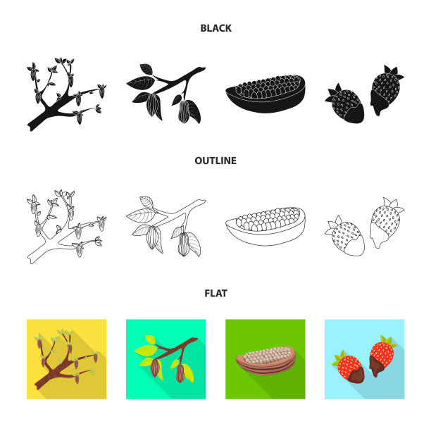 孤立对象的食物和美味的符号集图片下载
