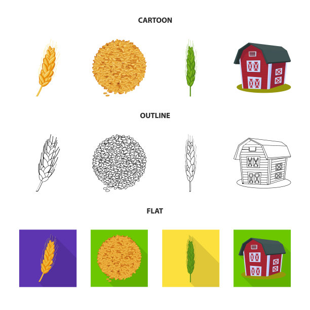 设计农业和农业标志集图片下载
