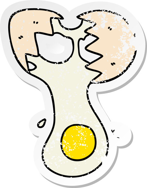 一个古怪的手绘卡通的旧贴纸图片下载