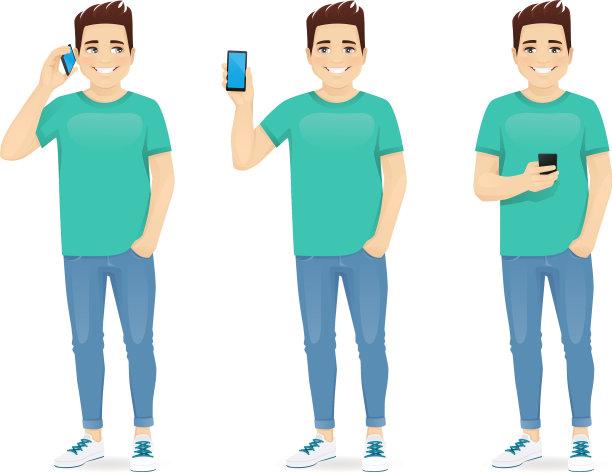 拿手机的年轻人图片下载