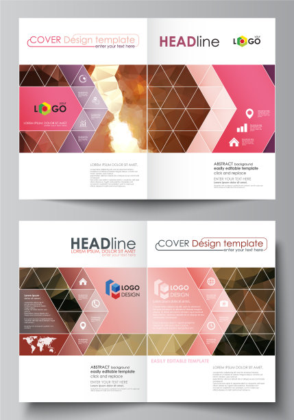 商业双折页手册杂志模板图片下载