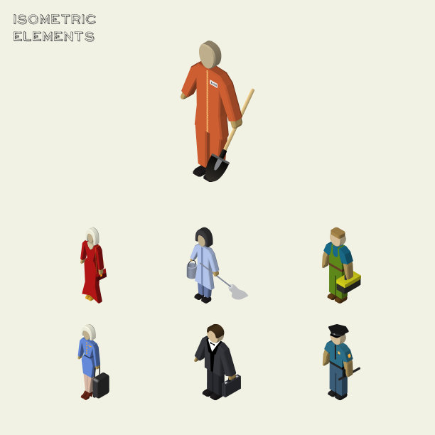 等距人套女佣清洁工图片下载