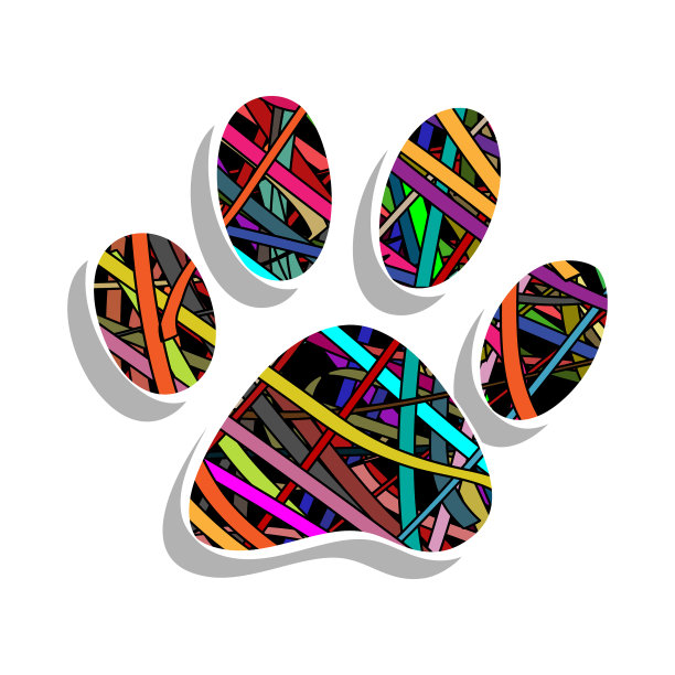 色彩斑斓的爪印图片下载