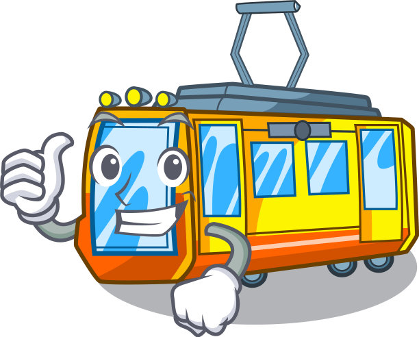 赞电动火车与卡通隔离图片下载