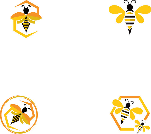 蜜蜂标识和符号模板图片下载