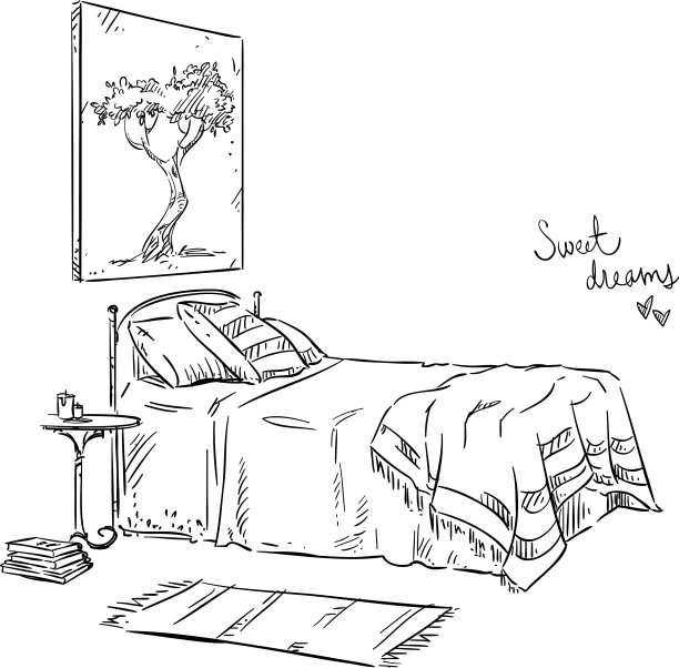 卧室绘图室内设计图片下载