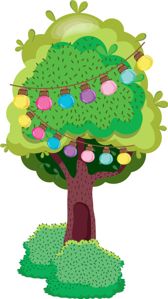 树上挂着枝叶和鳞茎图片下载