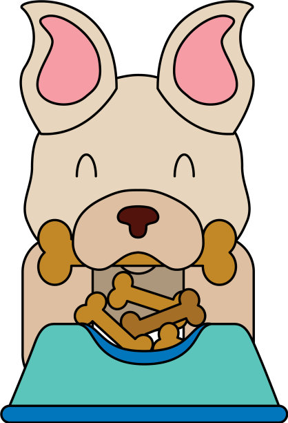 狗咬骨头，吃碗饭图片下载