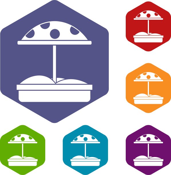 带点伞图标的沙盒图片下载