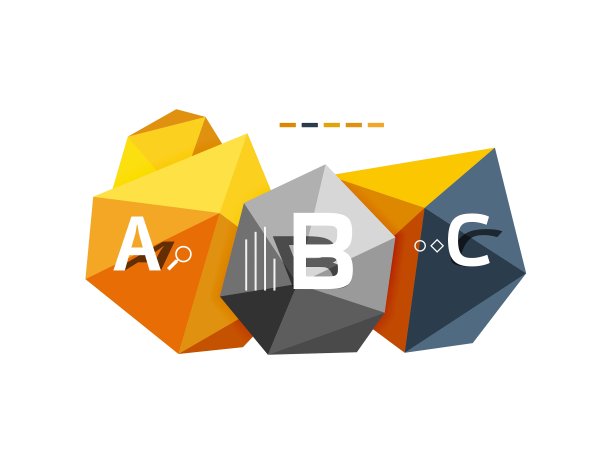 抽象三角形低多边形信息图表模板图片下载
