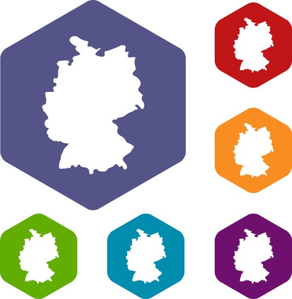 德国地图图标集图片下载