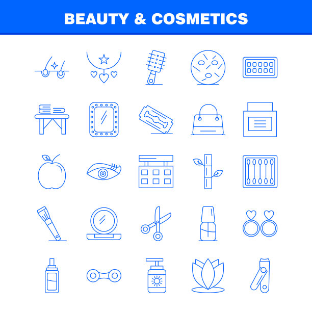 美容和化妆品系列图标设置图片下载