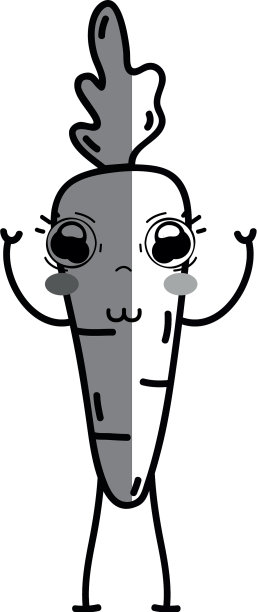 行卡哇伊可爱快乐胡萝卜蔬菜图片下载