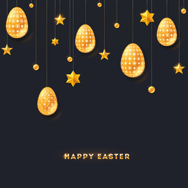 祝福复活节快乐的节日横幅图片下载