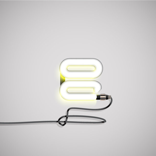 现实的霓虹灯字符图片下载