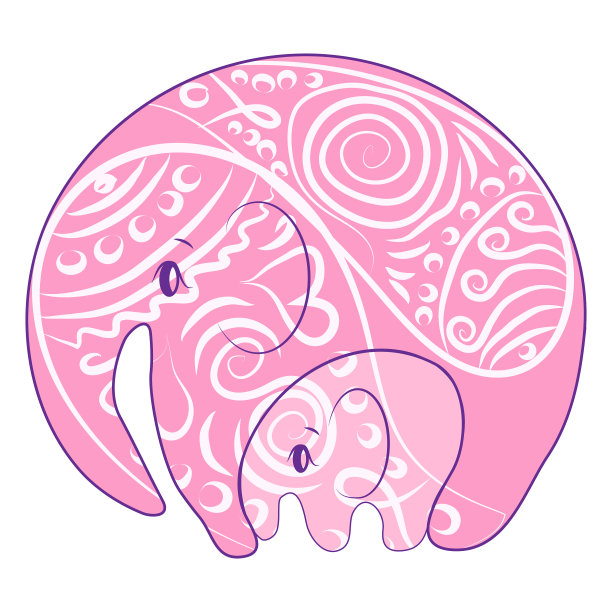 印度-欧芹图案的大象东方图片下载