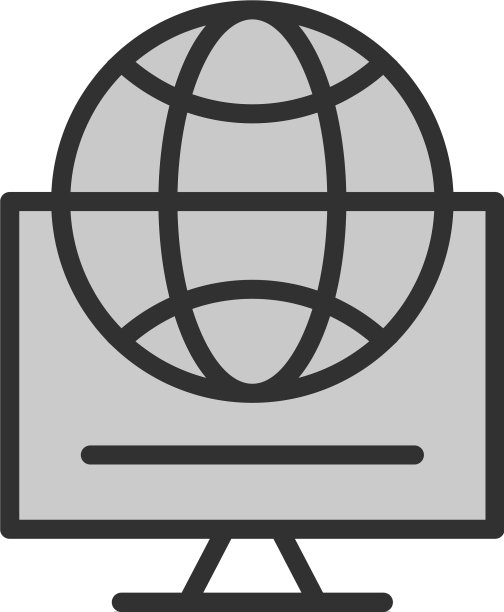 地球互联网网络在线显示器图标图片下载