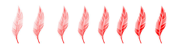 收藏羽毛画雕刻墨线图片下载