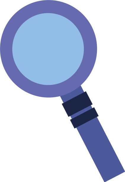 白色背景上的放大镜图片下载