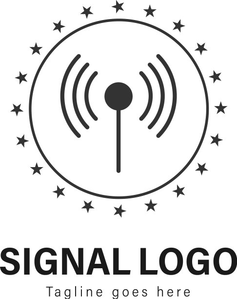 带有信号的信号logo模板设计图片下载