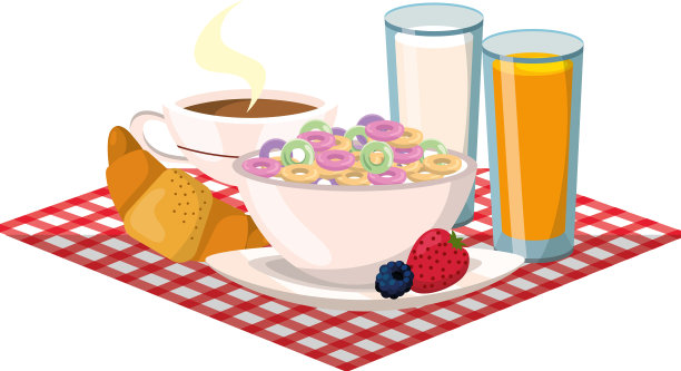 美味可口的早餐卡通图片下载