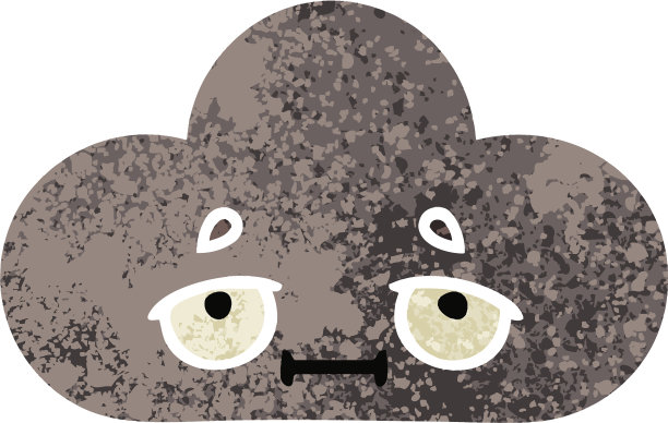 复古风格的卡通风暴云图片下载