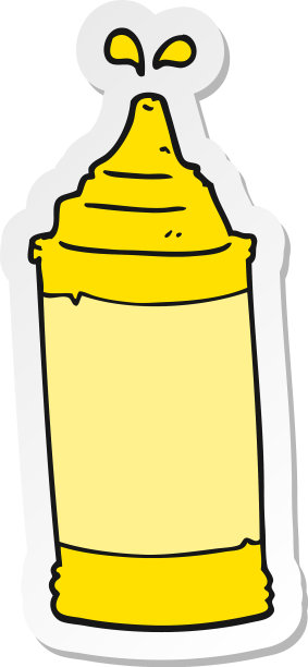 卡通芥末瓶贴纸图片下载