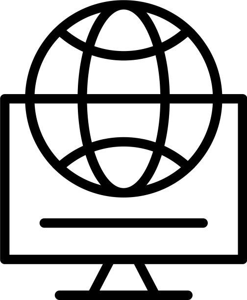 地球互联网网络在线显示器图标图片下载