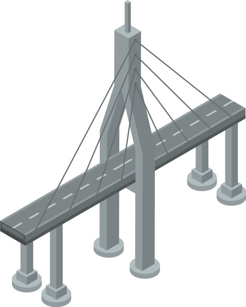 现代桥梁图标等距风格图片下载