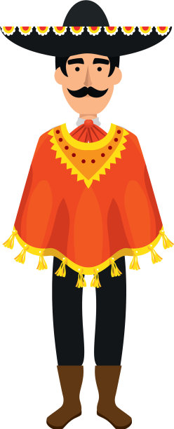 传统的墨西哥流浪艺人性格图片下载