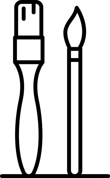 陶工笔刷图标轮廓风格图片下载