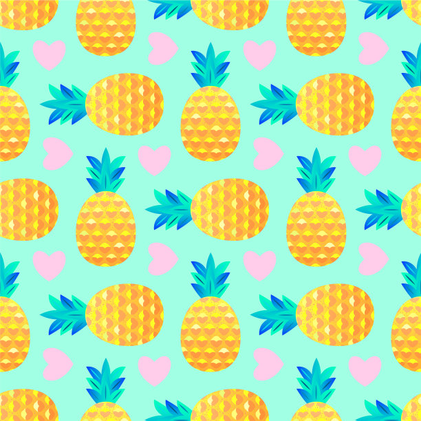 图案与菠萝和心图片下载