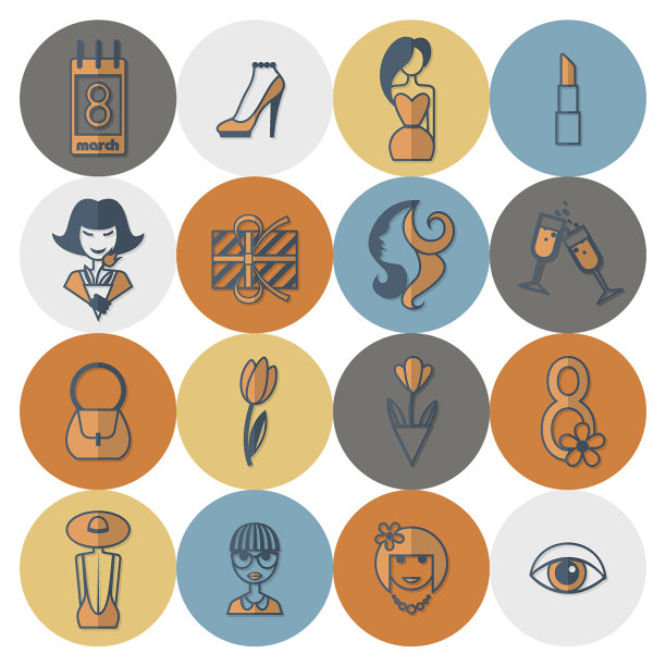 妇女节图标集图片下载